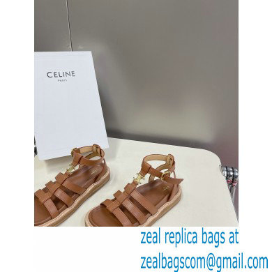 Celine TRIOMPHE Sandals In Calfskin Brown 2023 - Click Image to Close