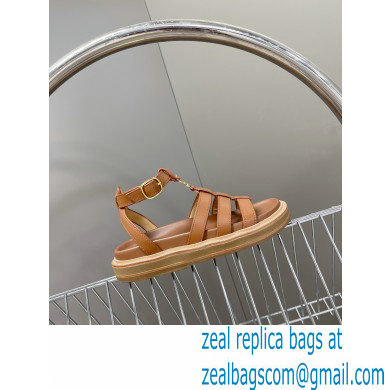 Celine TRIOMPHE Sandals In Calfskin Brown 2023 - Click Image to Close