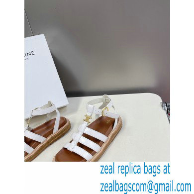 Celine TRIOMPHE Sandals In Calfskin White 2023 - Click Image to Close