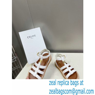 Celine TRIOMPHE Sandals In Calfskin White 2023