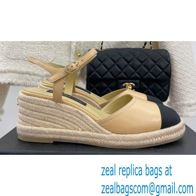 Chanel CC Logo Espadrilles Sandals Beige 2023
