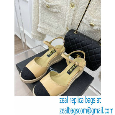 Chanel CC Logo Espadrilles Sandals Beige 2023