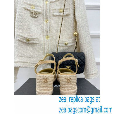 Chanel CC Logo Espadrilles Sandals Beige 2023