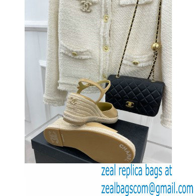 Chanel CC Logo Espadrilles Sandals Beige 2023