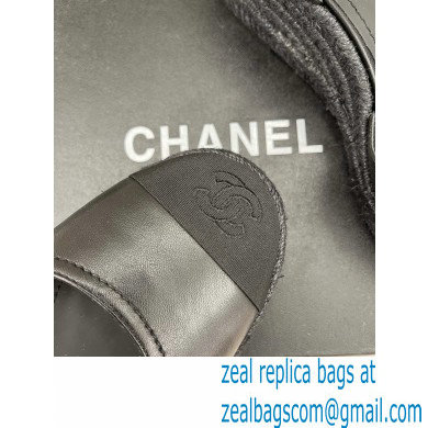 Chanel CC Logo Espadrilles Sandals Black 2023