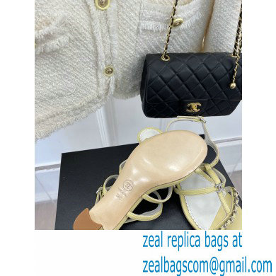 Chanel Chain Lambskin and Metal Sandals G39645 Light Yellow 2023