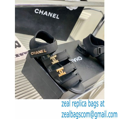 Chanel Heel 1cm Lycra Logo Sandals 2023