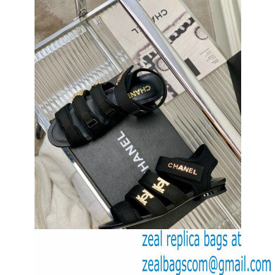 Chanel Heel 1cm Lycra Logo Sandals 2023