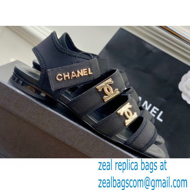 Chanel Heel 1cm Lycra Logo Sandals 2023