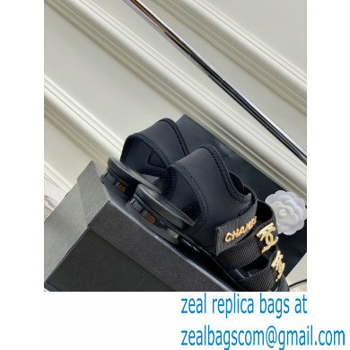 Chanel Heel 1cm Lycra Logo Sandals 2023