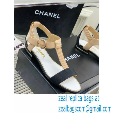 Chanel Heel 2cm Lambskin and Grosgrain Sandals G39022 Beige 2023