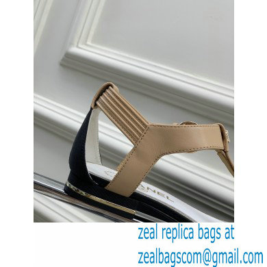 Chanel Heel 2cm Lambskin and Grosgrain Sandals G39022 Beige 2023