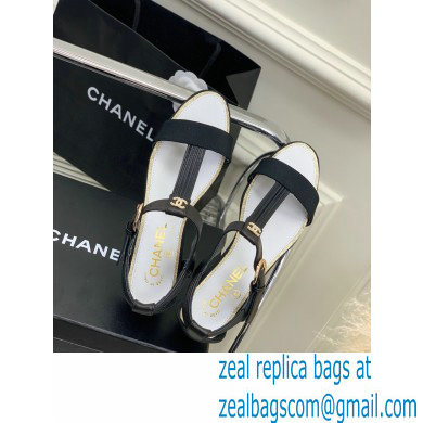 Chanel Heel 2cm Lambskin and Grosgrain Sandals G39022 Black 2023