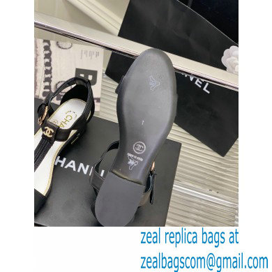 Chanel Heel 2cm Lambskin and Grosgrain Sandals G39022 Black 2023