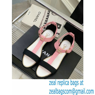 Chanel Heel 2cm Lambskin and Grosgrain Sandals G39022 Pink 2023