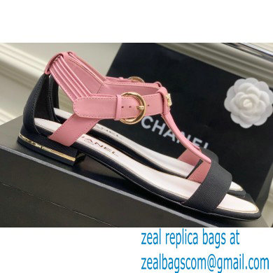 Chanel Heel 2cm Lambskin and Grosgrain Sandals G39022 Pink 2023