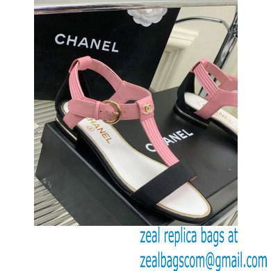 Chanel Heel 2cm Lambskin and Grosgrain Sandals G39022 Pink 2023