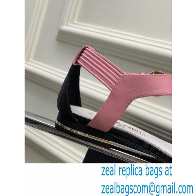 Chanel Heel 2cm Lambskin and Grosgrain Sandals G39022 Pink 2023