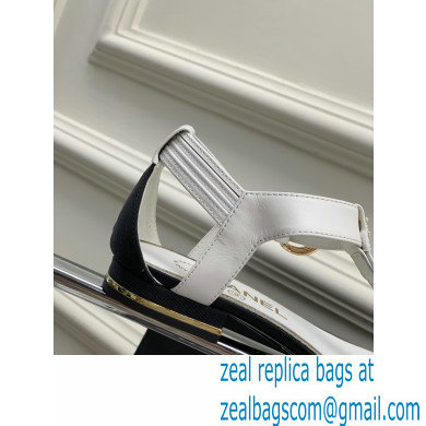 Chanel Heel 2cm Lambskin and Grosgrain Sandals G39022 White 2023