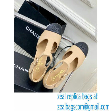 Chanel Heel 2cm Leather Round Toe Mary Janes Beige 2023