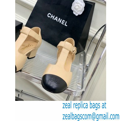 Chanel Heel 2cm Leather Round Toe Mary Janes Beige 2023