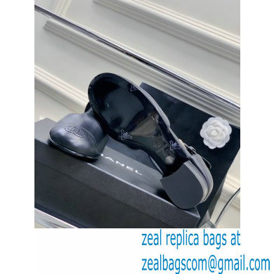 Chanel Heel 2cm Leather Round Toe Mary Janes Black 2023