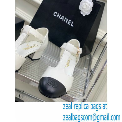 Chanel Heel 2cm Leather Round Toe Mary Janes White 2023