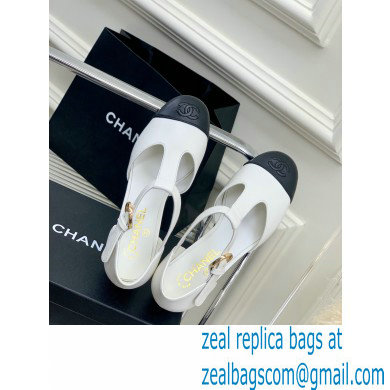 Chanel Heel 2cm Leather Round Toe Mary Janes White 2023