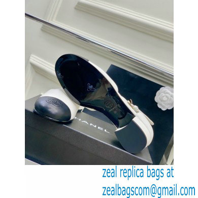 Chanel Heel 2cm Leather Round Toe Mary Janes White 2023