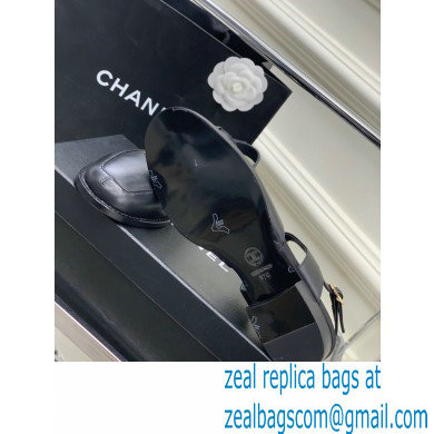 Chanel Heel 3cm Leather Round Toe Slingbacks Black 2023