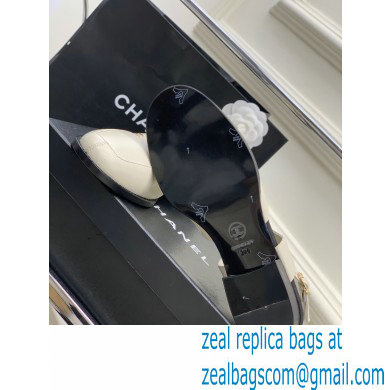 Chanel Heel 3cm Leather Round Toe Slingbacks White 2023