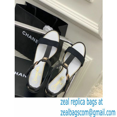 Chanel Heel 4.5cm Lambskin and Grosgrain Sandals Black 2023