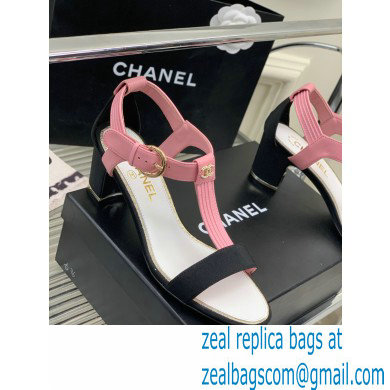 Chanel Heel 4.5cm Lambskin and Grosgrain Sandals Pink 2023