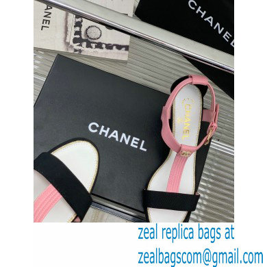 Chanel Heel 4.5cm Lambskin and Grosgrain Sandals Pink 2023