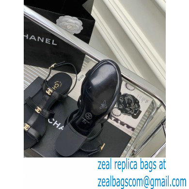 Chanel Heel 5cm CC Logo Sandals Black 2023