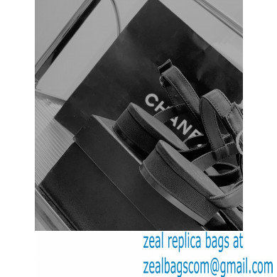 Chanel Heel 5cm CC Logo Sandals Black 2023