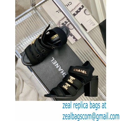 Chanel Heel 7cm Lycra Logo Sandals 2023