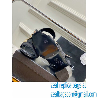 Chanel Heel 7cm Lycra Logo Sandals 2023
