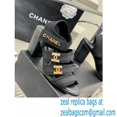 Chanel Heel 7cm Lycra Logo Sandals 2023