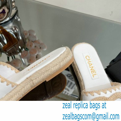 Chanel Hemp Rope CC Logo Mules White 2023