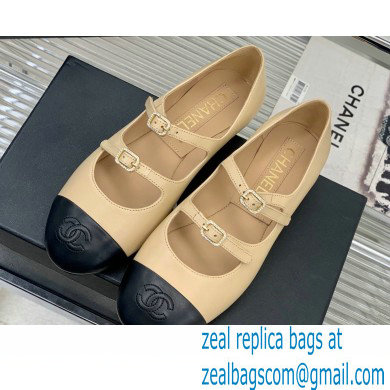 Chanel Lambskin and Calfskin Mary Janes G39514 Beige 2023