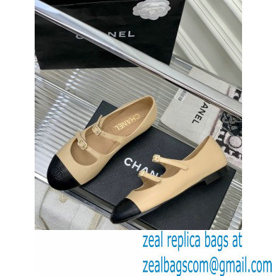 Chanel Lambskin and Calfskin Mary Janes G39514 Beige 2023