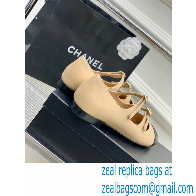 Chanel Lambskin and Calfskin Mary Janes G39514 Beige 2023