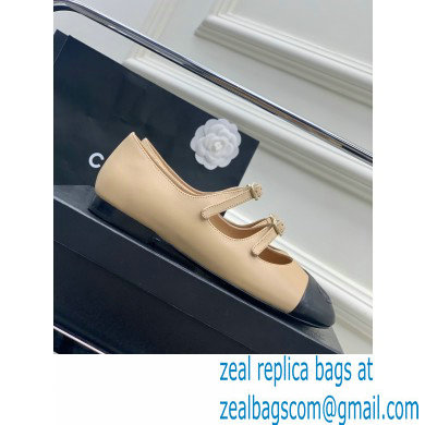 Chanel Lambskin and Calfskin Mary Janes G39514 Beige 2023