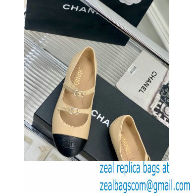 Chanel Lambskin and Calfskin Mary Janes G39514 Beige 2023