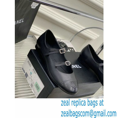 Chanel Lambskin and Calfskin Mary Janes G39514 Black 2023