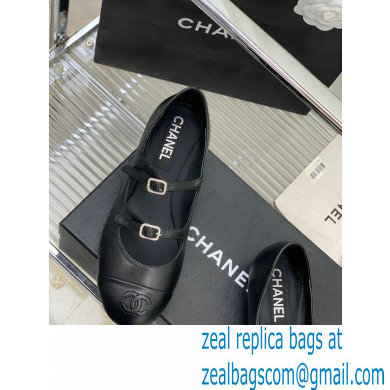 Chanel Lambskin and Calfskin Mary Janes G39514 Black 2023