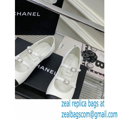 Chanel Lambskin and Calfskin Mary Janes G39514 White 2023
