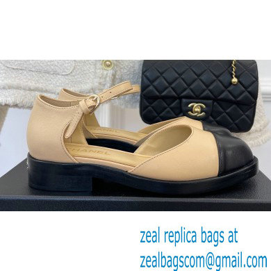 Chanel Shiny Goatskin Mary Janes G39858 Beige 2023