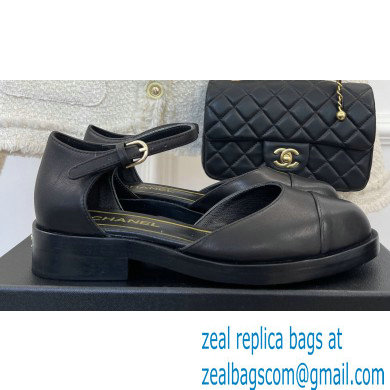 Chanel Shiny Goatskin Mary Janes G39858 Black 2023